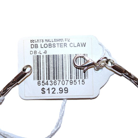 DaVinci Charm Bracelet 8" w/ 7 Beads - Football Helmet Sports "Run" Orange CZ - Picture 3 of 4